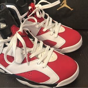 Jordan Red and White Sneakers